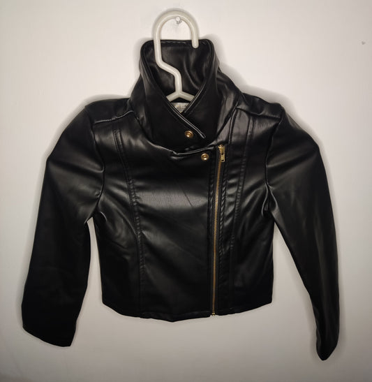 Casaca de Cuero Sintético para Niña - Estilo Rebelde con Clase